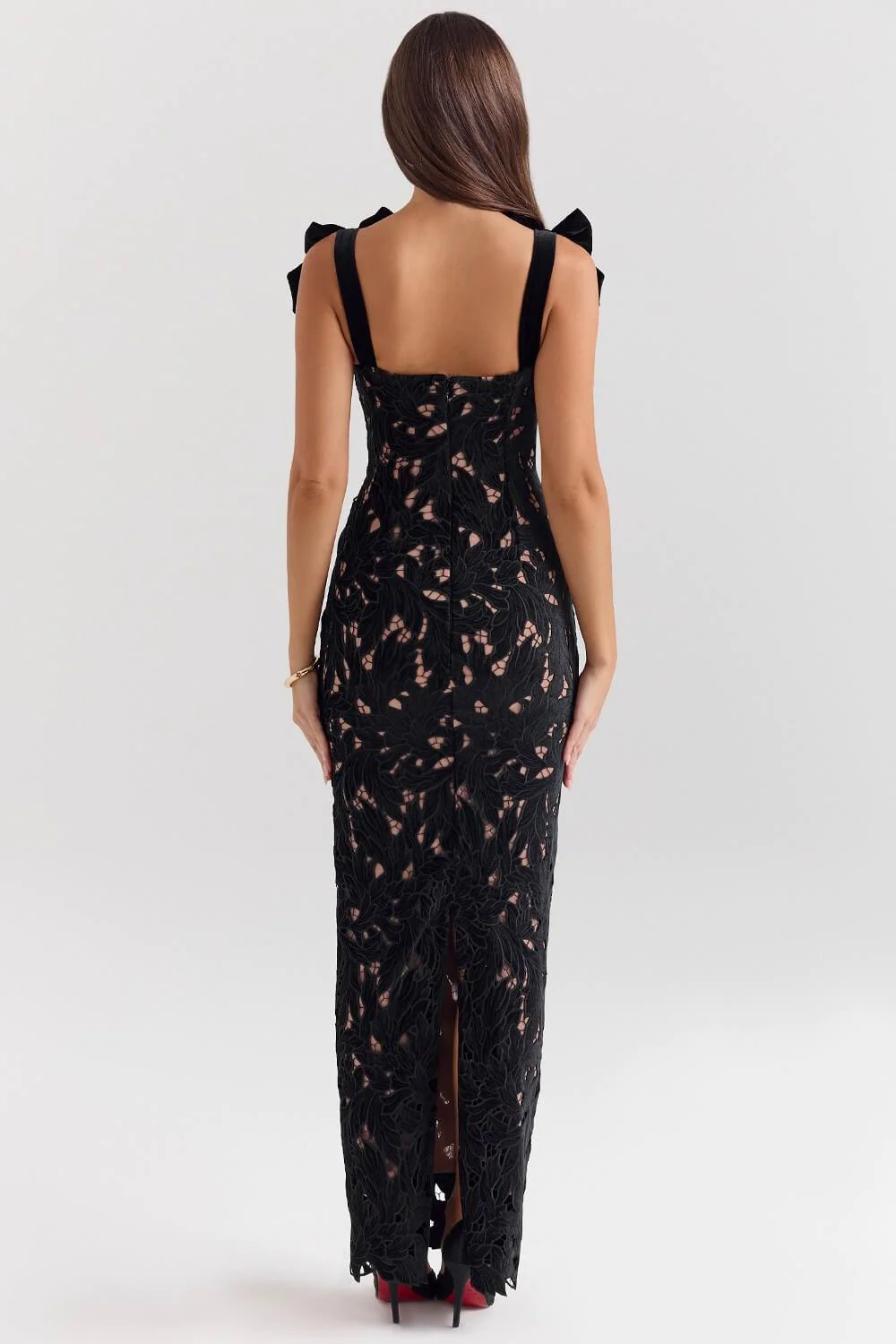 Elegant Bow Strap Festive Maxi Dress