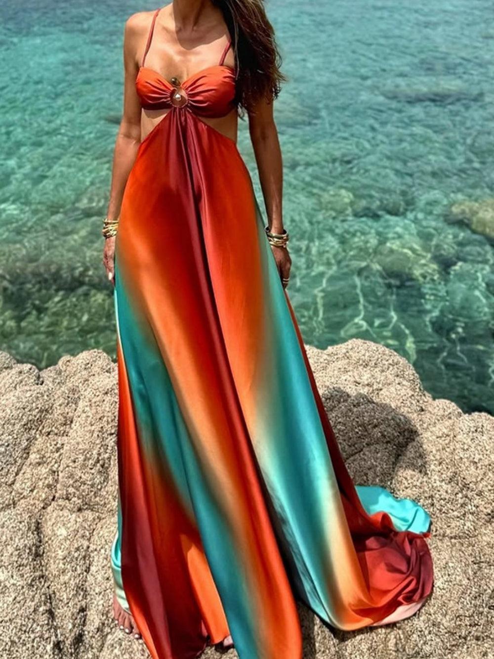 Sling Gradient Beach Maxi Dress