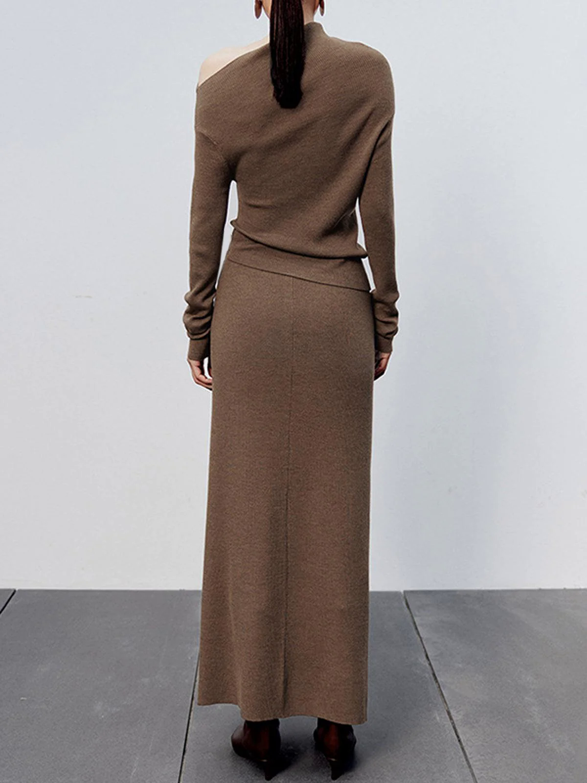 Caramel Slit Maxi Knit Skirt