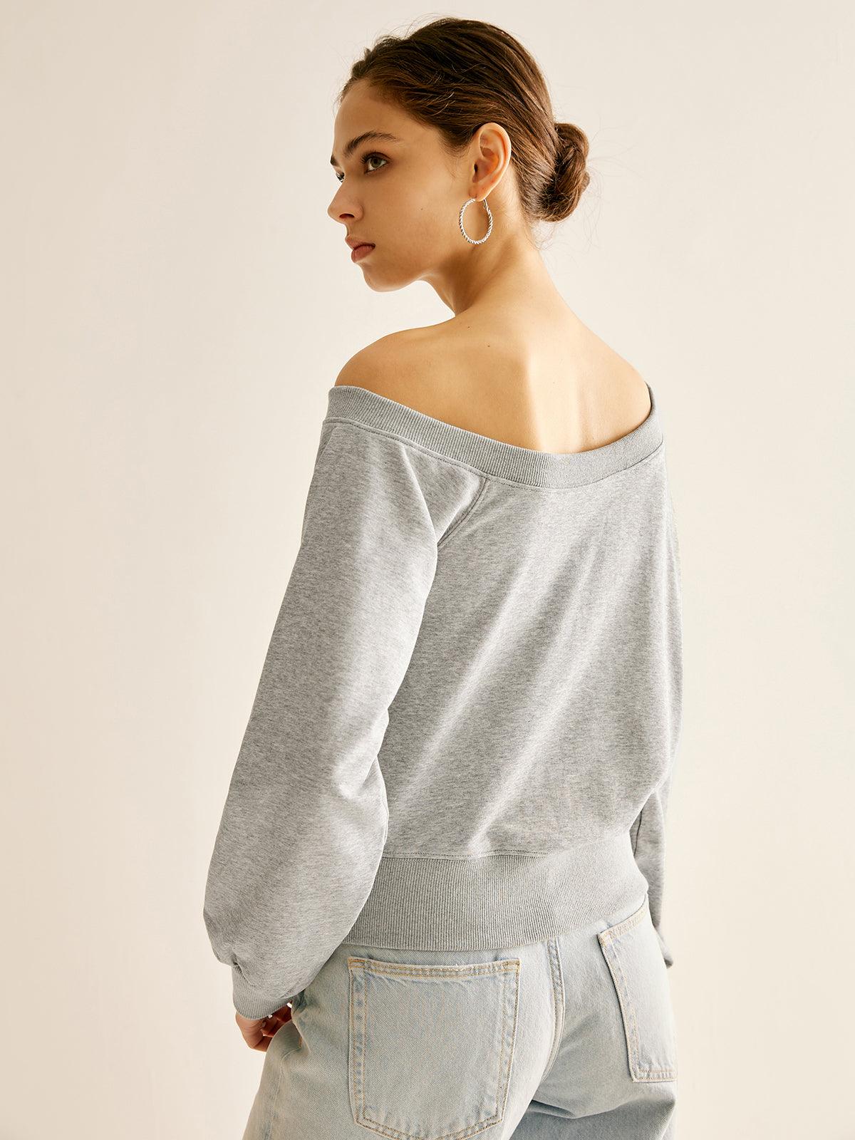Asymmetrical Cold Shoulder Sweatshirt
