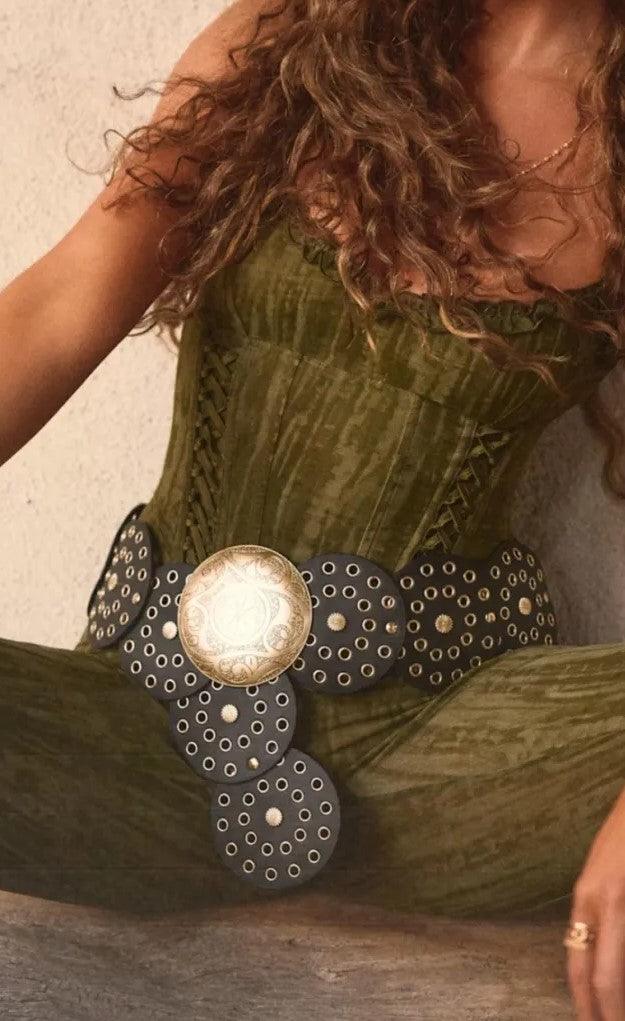 Western Style Round Disc Waist Belt