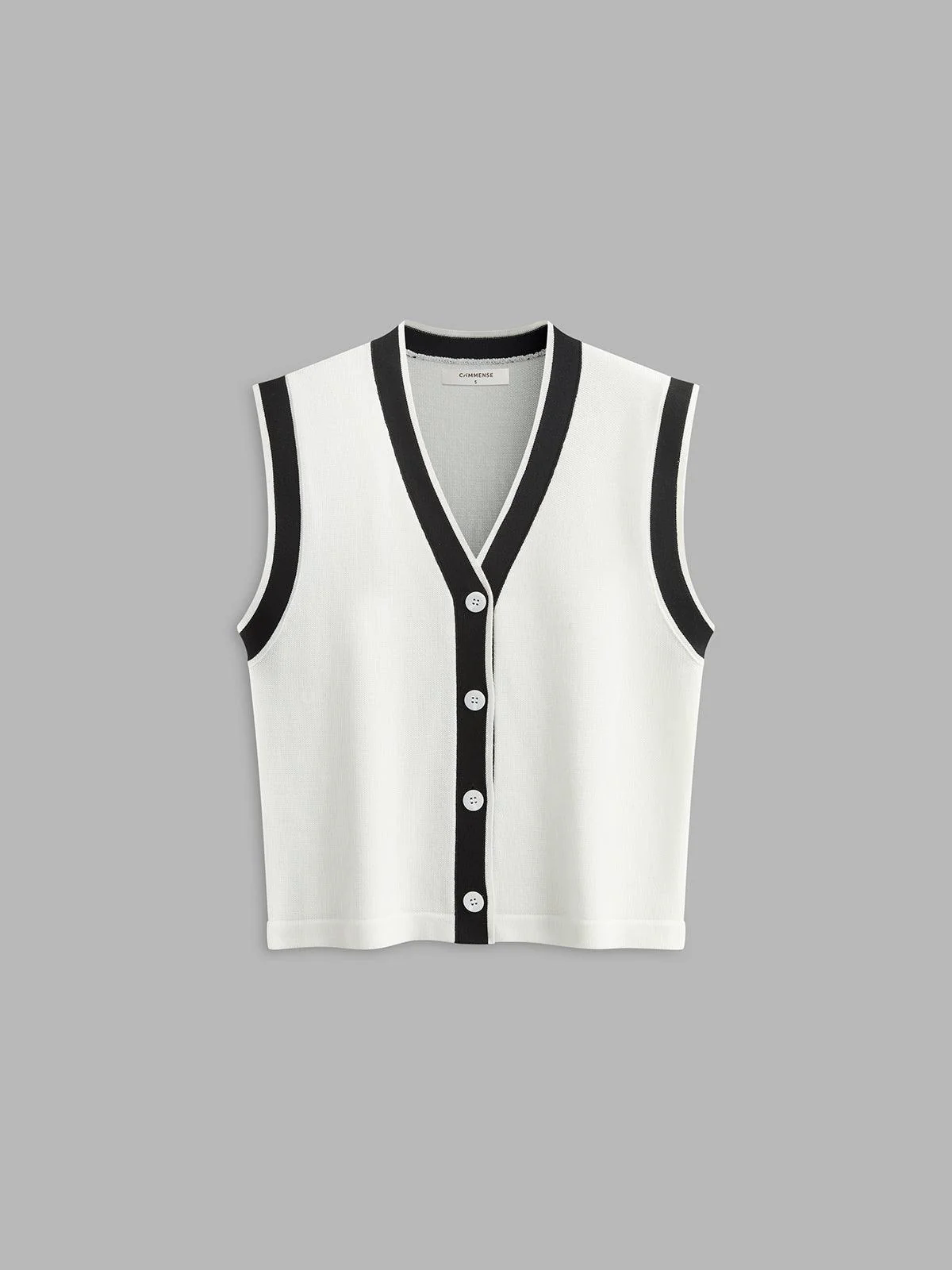 Contrast Trim Sweater Vest