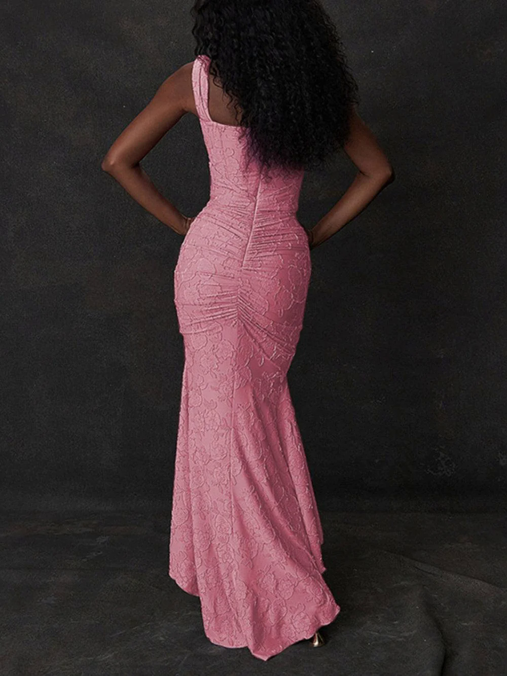 Light Pink bell floral maxi dress